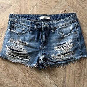KanCan Blue Distressed Jean Shorts